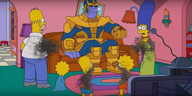 Thanos Wipes Out The Simpsons In Brand New Couch Gag
