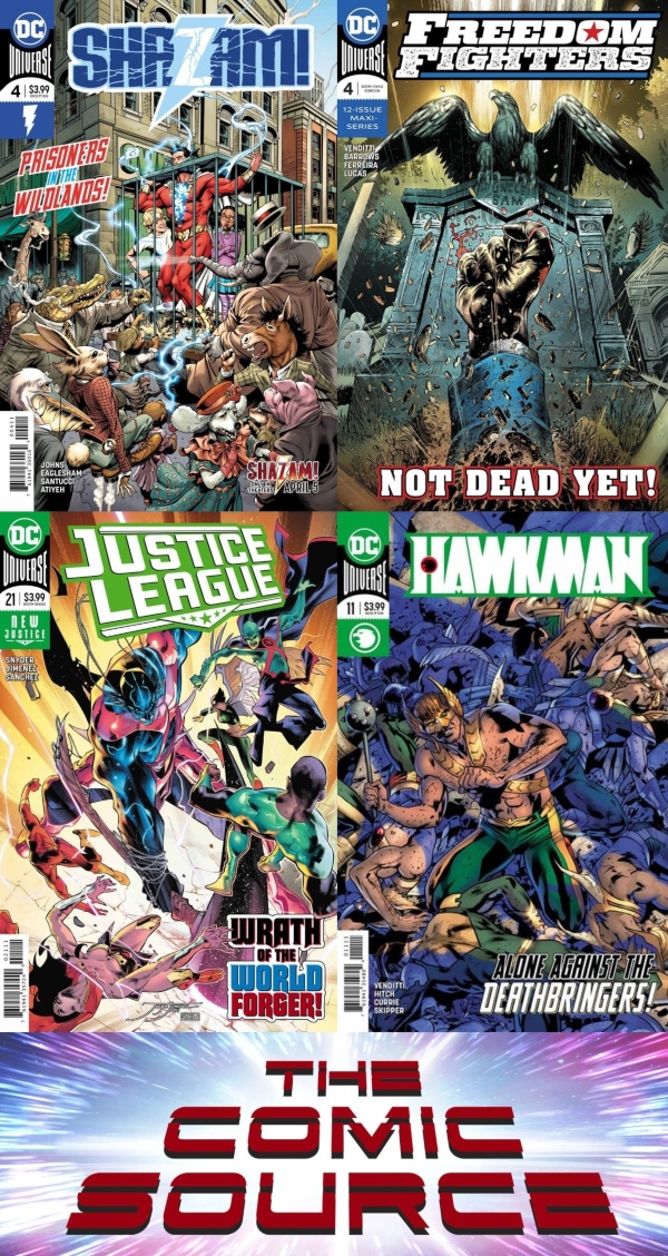 Freedom Fighters #4, Shazam #4, Justice League #21 & Hawkman #11 | Friday Spotlight: The Comic Source Podcast