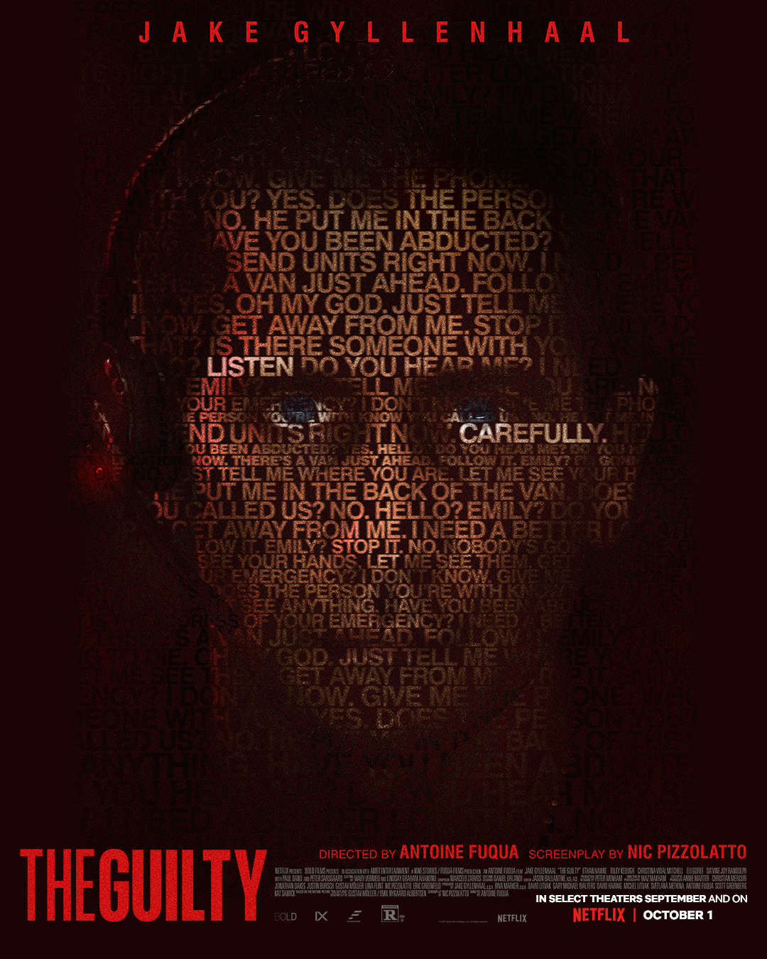Netflix's The Guilty poster starring Jake Gyllenhaal