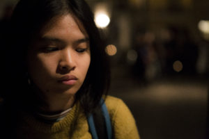 Actress Abigael Loma on set of Holy Emy; Courtesy of StudioBauhaus and Utopie Film