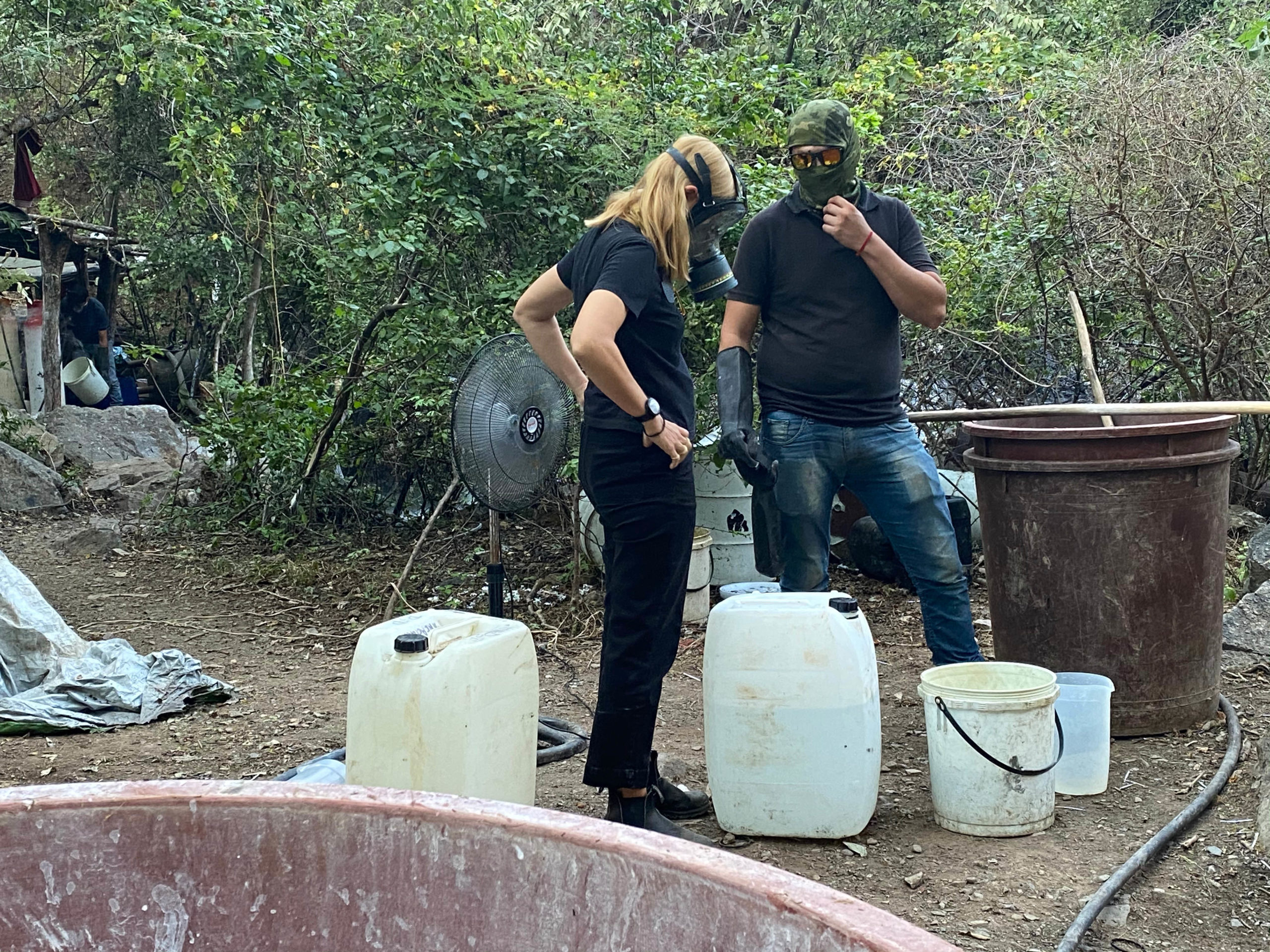 Mariana van Zeller checking out a meth lab in Trafficked