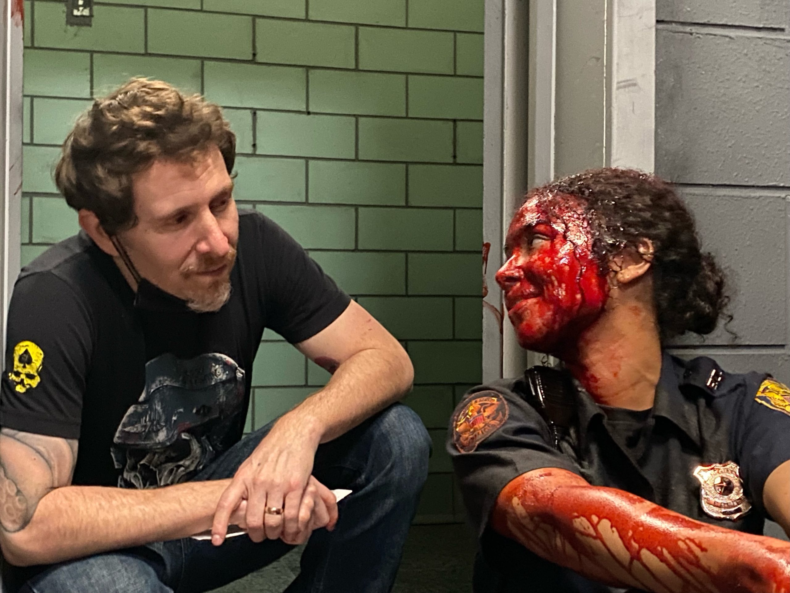 BTS Photo with Jessica Sula and Anthony Diblasi in Untitled Last Shift Reboot