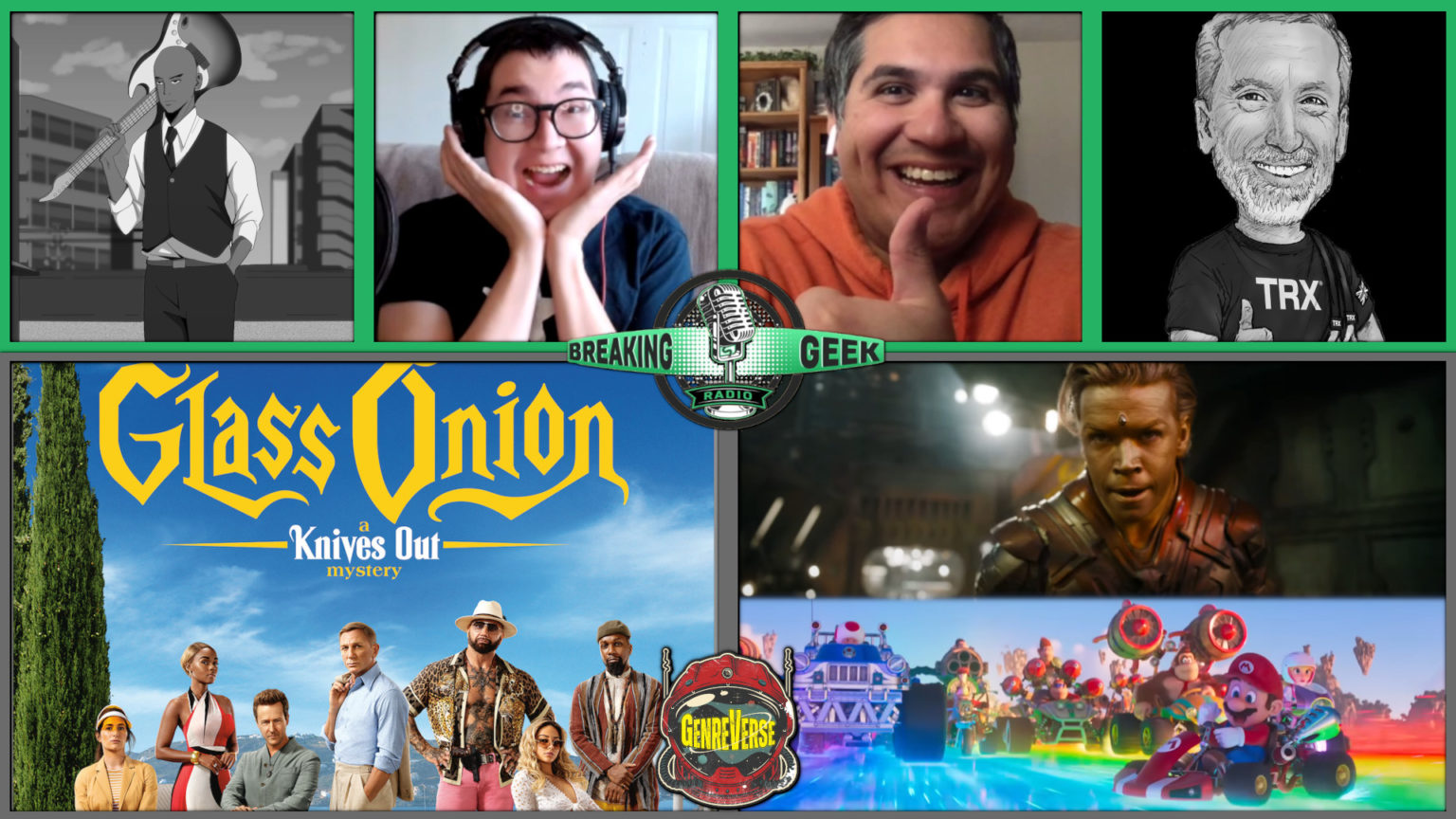 Glass Onion Review & Trailer Mania Guardians 3, Indy 5, Mario