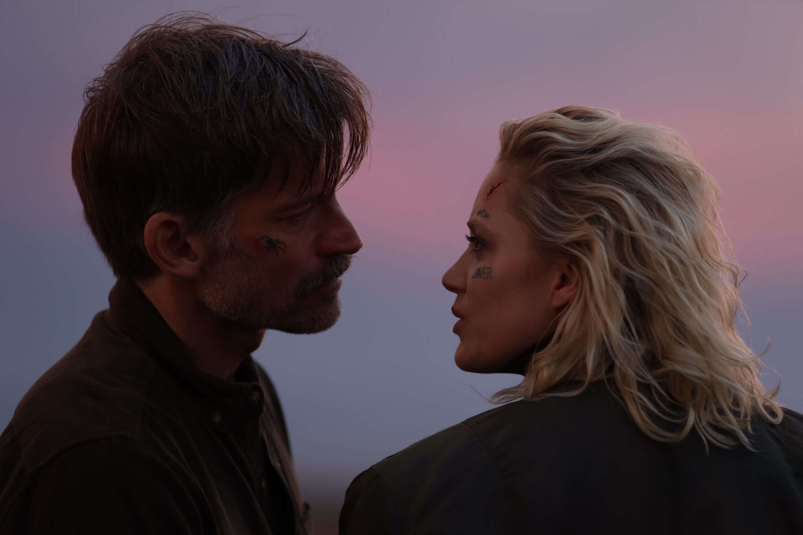 First Look Still and Teaser Poster for God Is A Bullet with Nikolaj Coster-Waldau and Maika Monroe