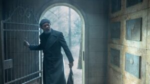 The question we are answering (with quotes from the director) is, does Nick Fury know his wife is a Skrull? SPOILERS