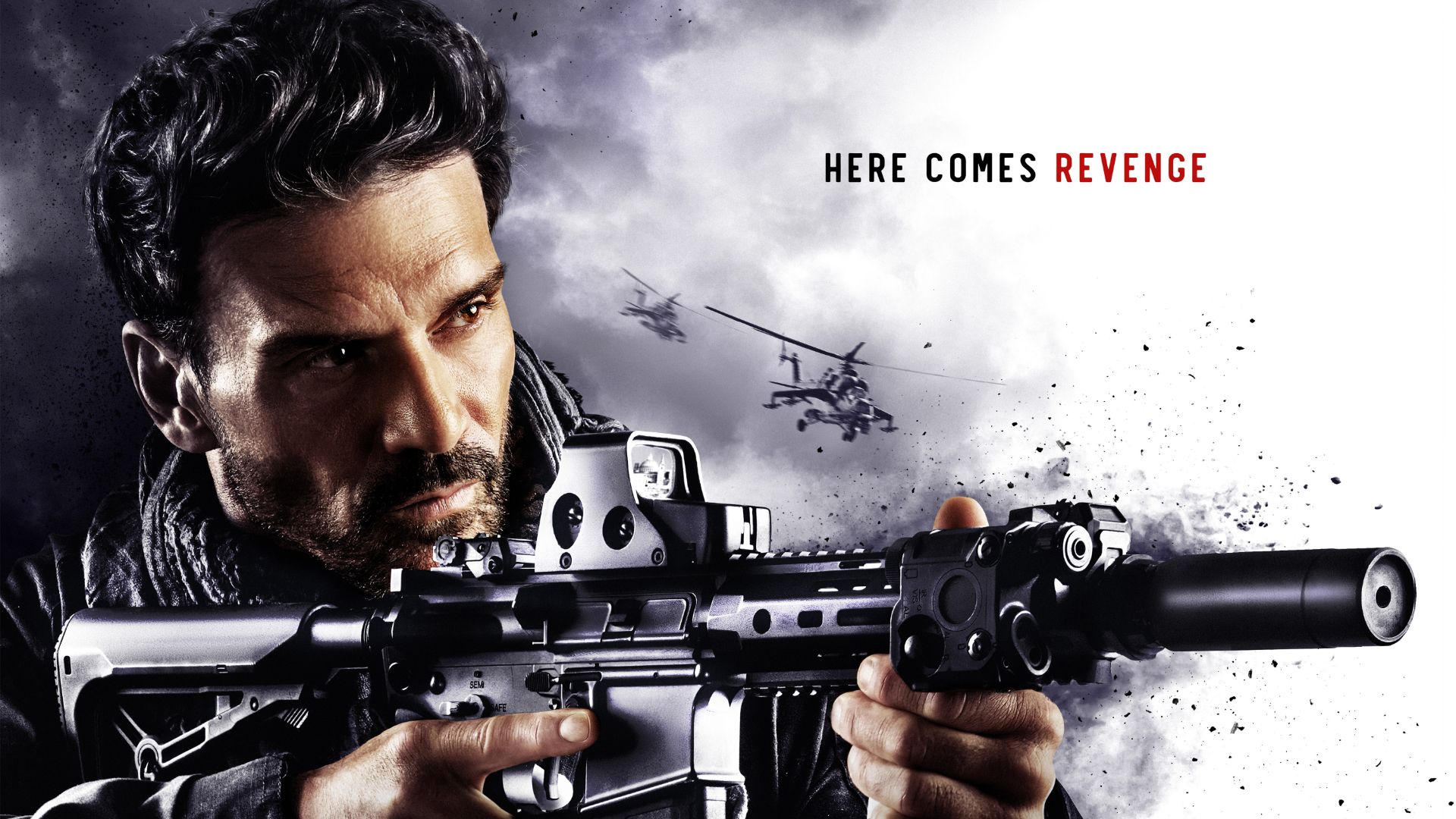 Let the dogs out, Frank Grillo’s in the house, ready to lay down the law with fists, feet, and firepower in the Hounds of War trailer.