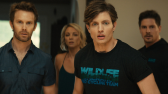 Matt Rife, Brielle Gearson, Brian Gross and Robert Palmer Watkins in Trapped Inn