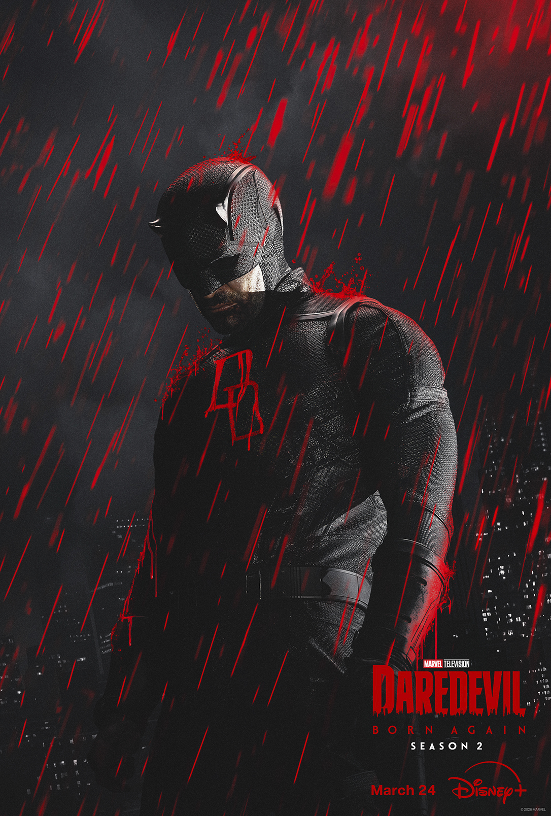 Daredevil: Born Again season 2 promo art shows us Bullseye's new costume, plus Mike Colter (Luke Cage) confirms he's had talks with Marvel about a return